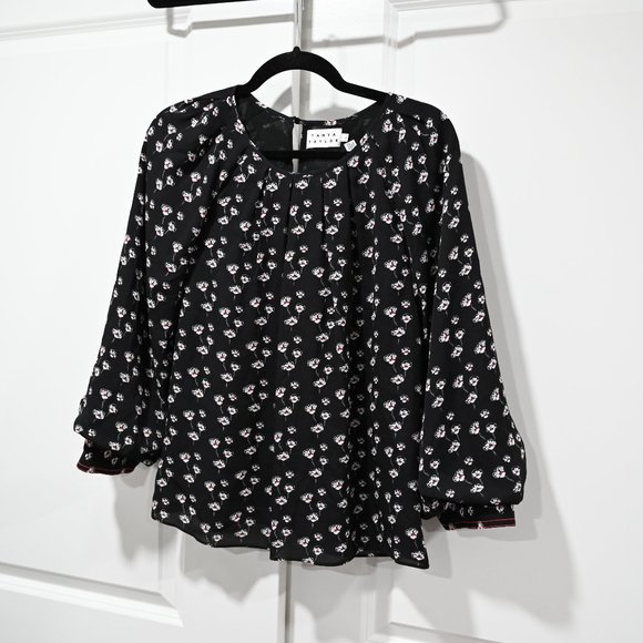 Tanya Taylor Gillian Poppy Print Shirt 100% Silk | Size 6 - Picture 4 of 10